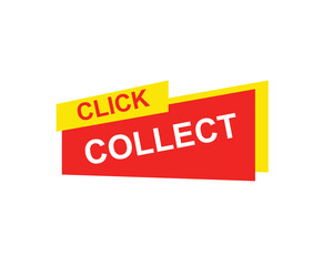 Click collect web Vector Illustration button label template text with colorful icon