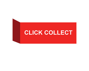 Click collect web Vector Illustration button label template text with colorful icon