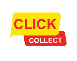 Click collect web Vector Illustration button label template text with colorful icon