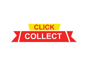 Click collect web Vector Illustration button label template text with colorful icon