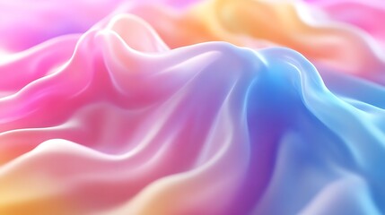 Fototapeta premium Abstract pastel rainbow fabric waves.