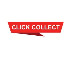 Click collect web Vector Illustration button label template text with colorful icon
