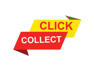 Click collect web Vector Illustration button label template text with colorful icon