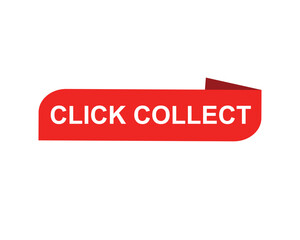 Click collect web Vector Illustration button label template text with colorful icon