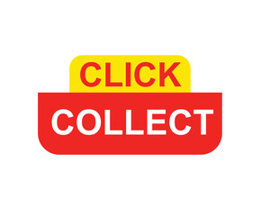 Click collect web Vector Illustration button label template text with colorful icon