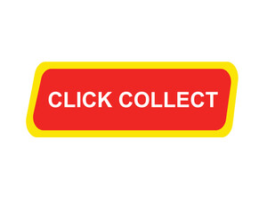 Click collect web Vector Illustration button label template text with colorful icon