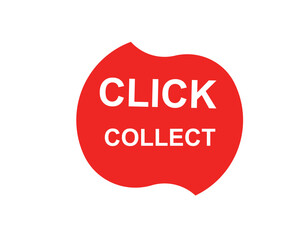 Click collect web Vector Illustration button label template text with colorful icon