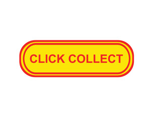 Click collect web Vector Illustration button label template text with colorful icon