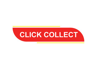 Click collect web Vector Illustration button label template text with colorful icon