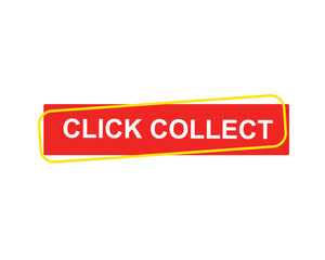 Click collect web Vector Illustration button label template text with colorful icon