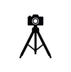 A tripod with photo camera vector silhouette