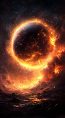 Fiery Planet Illustration