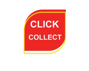 Click collect web Vector Illustration button label template text with colorful icon