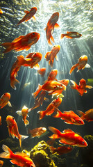 Underwater Koi Fish Illustration