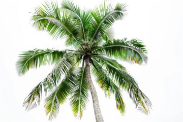 Flawless Image of Coconut Palm Tree Isolated on White Background Generative Ai