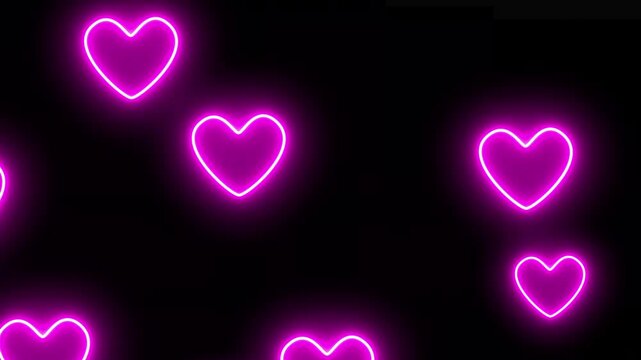 An animated frame in which multiple glowing hearts slowly float from the bottom left to the top right.