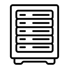 Server Rack Vector Line Icon Design