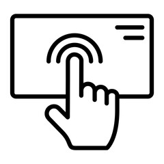 Touchscreen Display Vector Line Icon Design