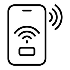 NFC Chip Vector Line Icon Design