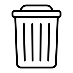 Waste Bin Vector Line Icon Design