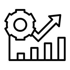Technology Growth Vector Line Icon Design