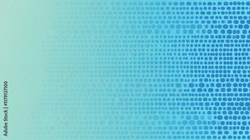 Poster abstract blue gradient background with circular dots pattern