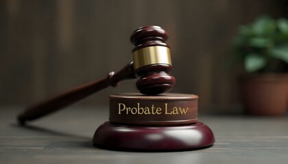 Wooden law gavel symbolizing probate law and court proceedings
