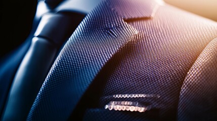 Sophisticated Suit Jacket: Textured Fabric, Dramatic Lighting