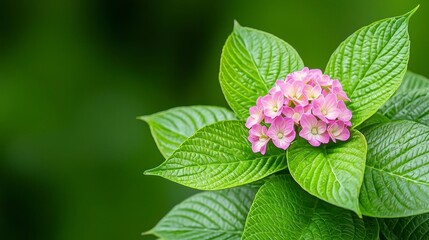A photostock of wild bushes with soft, light pink flowers, creating a beautiful blend of green and pink tones. High Quality