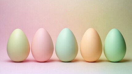 Beauty blenders of different colors on a pastel pink-to-green gradient