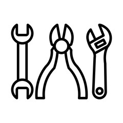 Electrician Tools line icon