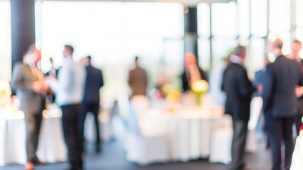 Corporate Gala Dinner Blur – A blurred image of a corporate gala dinner with guests networking and enjoying the event.

