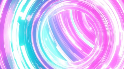 Obraz premium Abstract Pink and Teal Swirling Light Tunnel.