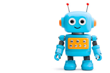 Vintage classic toy robot, isolated on white background