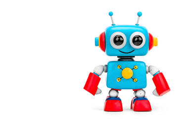 Fototapeta premium Vintage classic toy robot, isolated on white background