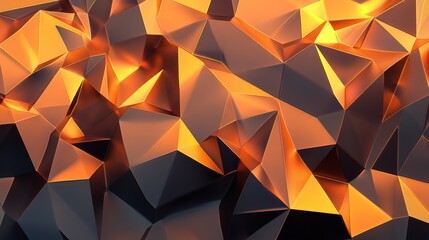 Fototapeta premium Abstract gold and bronze low poly background.