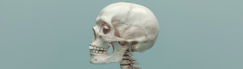 Naklejka premium Realistic Human Skull Model with Detailed Anatomy Features