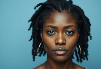 Fototapeta premium Portrait of an African American woman with a solemn expression