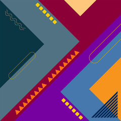 Obraz premium ABSTRACT BACKGROUND WITH GEOMETRIC SHAPES FLAT COLOR DESIGN VECTOR TEMPLATE FOR WALLPAPER, COVER DESIGN