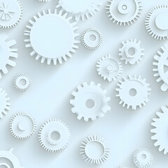 White Gear Abstract 3D Background