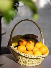 basket of fresh lemons