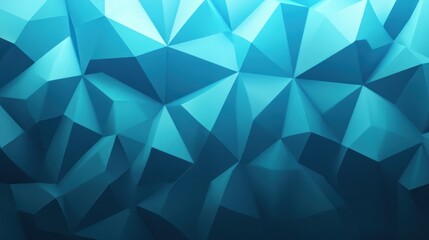 Obraz premium Abstract teal low-poly background.