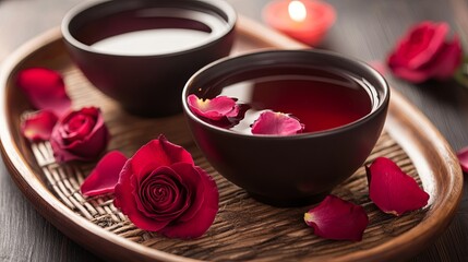 A clean spa lounge offering couples Valentines massages and rose tea