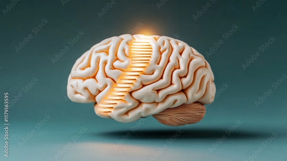 Aufkleber Light Illuminating a Creative Brain With Unique Neural Patterns