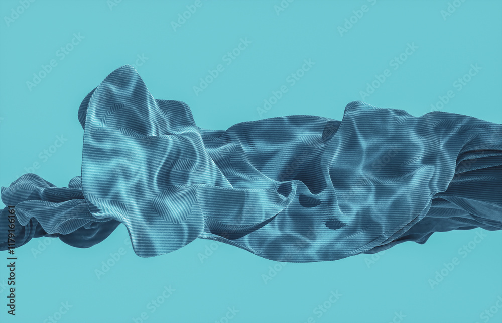 Aufkleber flying cloth with natural light beam and shadow. 3d rendering.