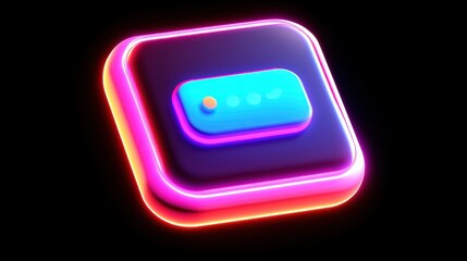 Vibrant Neon Button Design for Digital User Interface Element