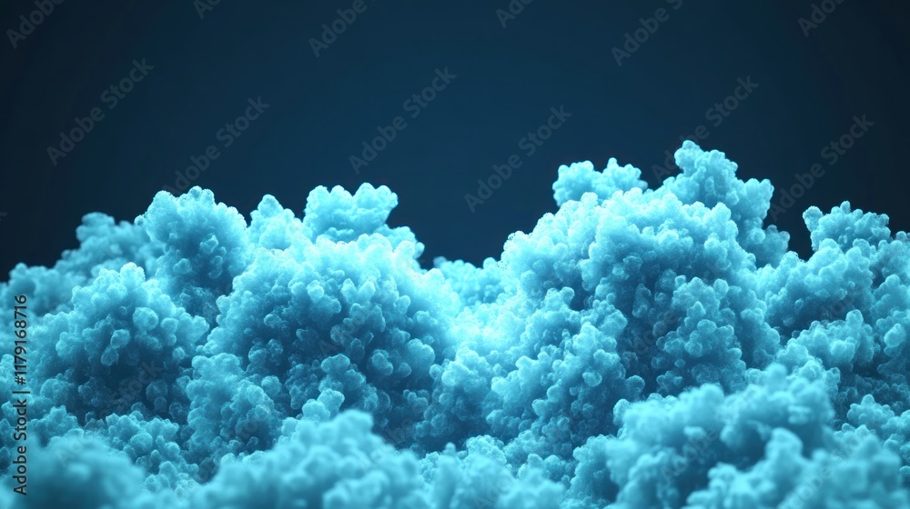 Poster abstract blue cloud texture with soft illumination on dark background
