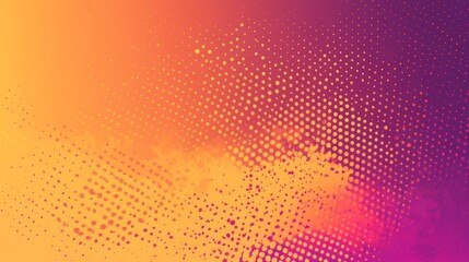 Abstract orange and purple halftone pattern background.