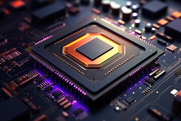 Incredible Microchip in technology concept