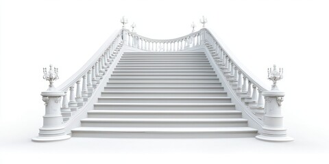 Fototapeta premium Elegant staircases on white background